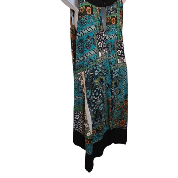 EnFocus Studio Women Long Colorful Dress Blue & Green Size 18W - Picture 9 of 12